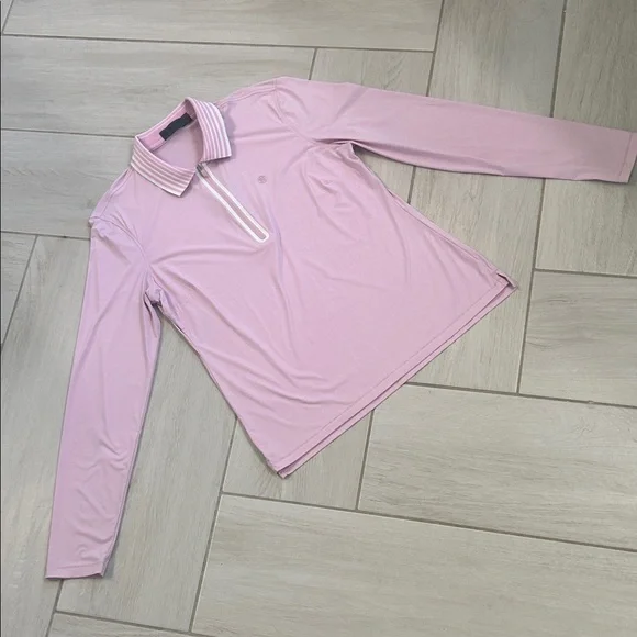 G/FORE Women’s Silky Tech Nylon Quarter Zip Polo Blush Pink Lilac Small - Picture 10 of 16